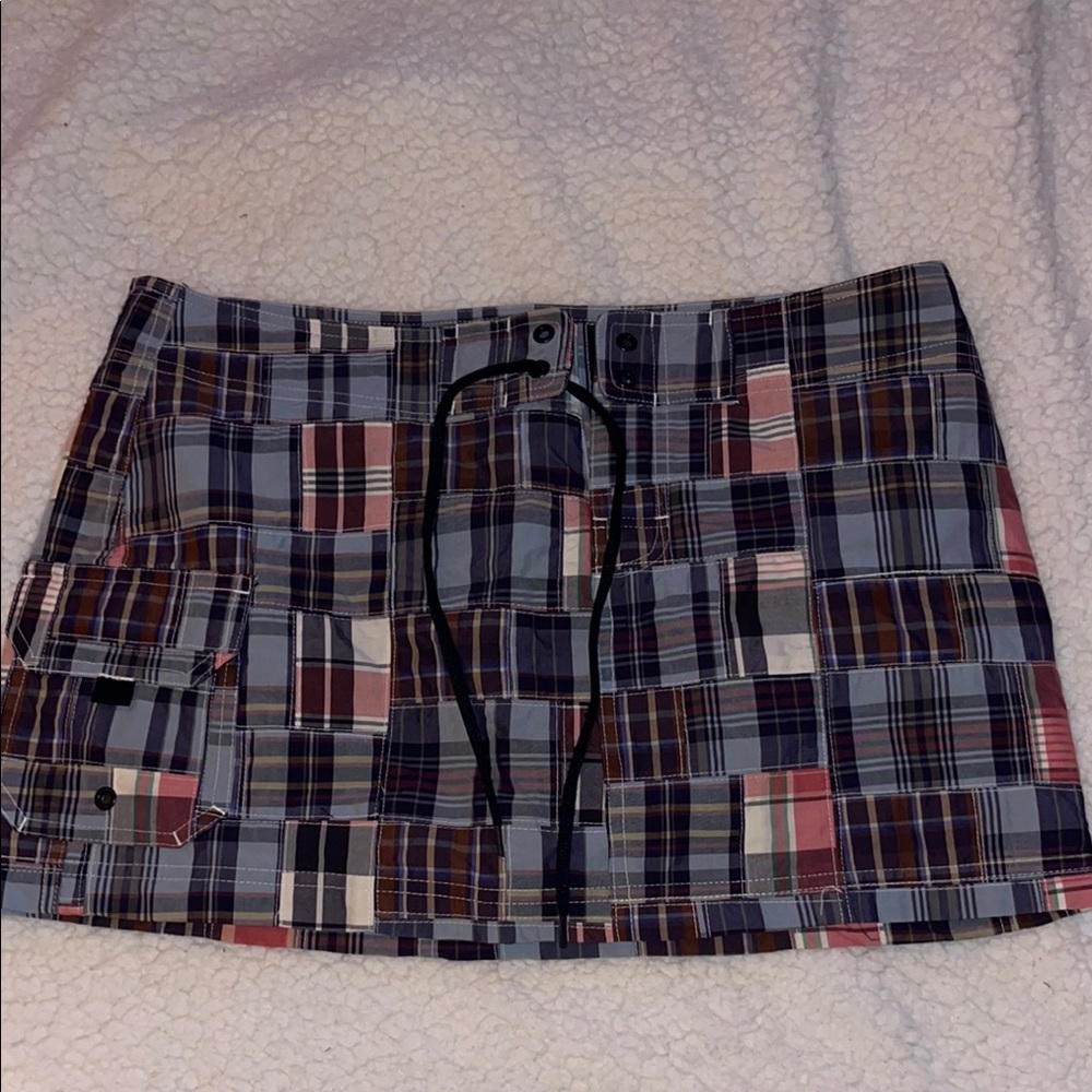 Tommy Hilfiger Black and Gray Mini Skirt